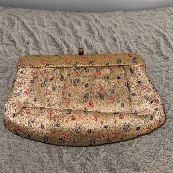 Vintage Gold Floral Clutch